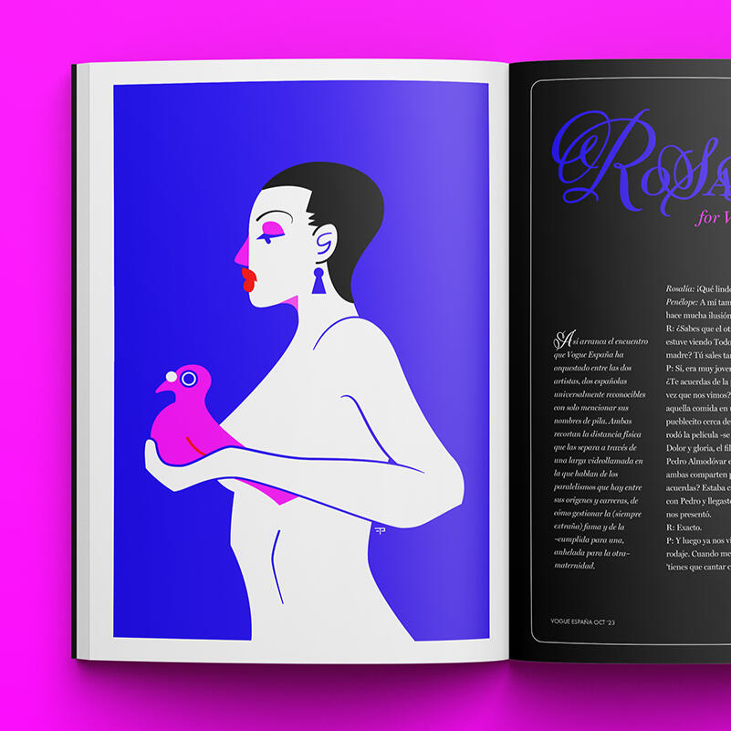 "Rosalía x VOGUE" Editorial + Illustration